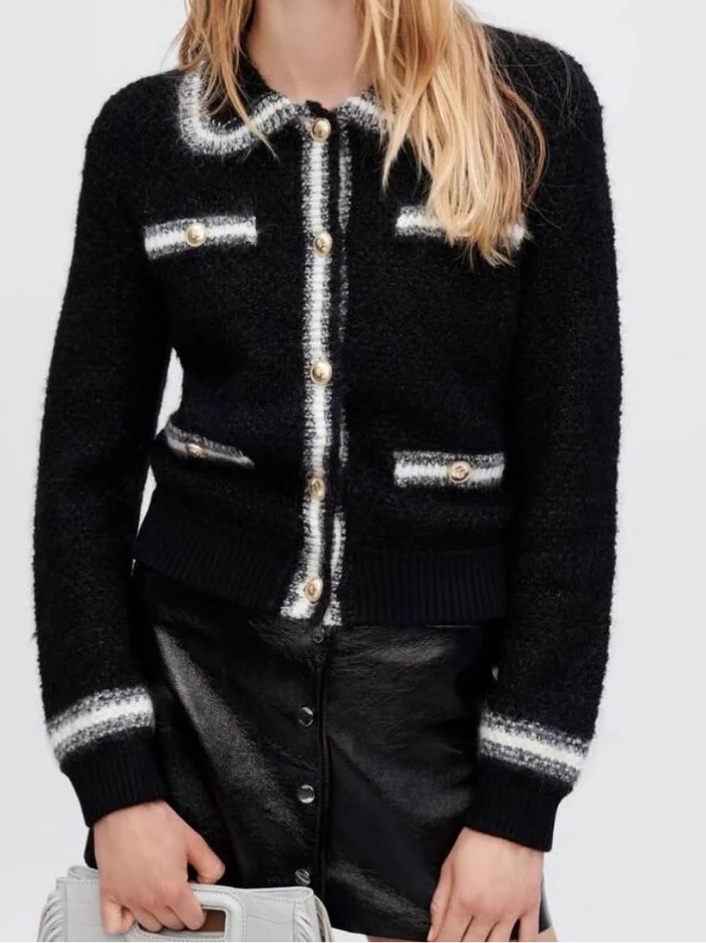Maje 
Thick, shiny knit cardigan